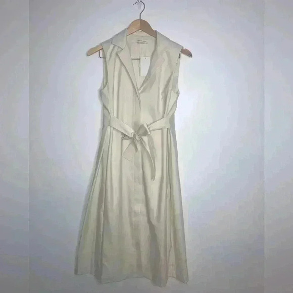 Club Monaco Half Belted Dress Robe Cream - Picture 2 of 15